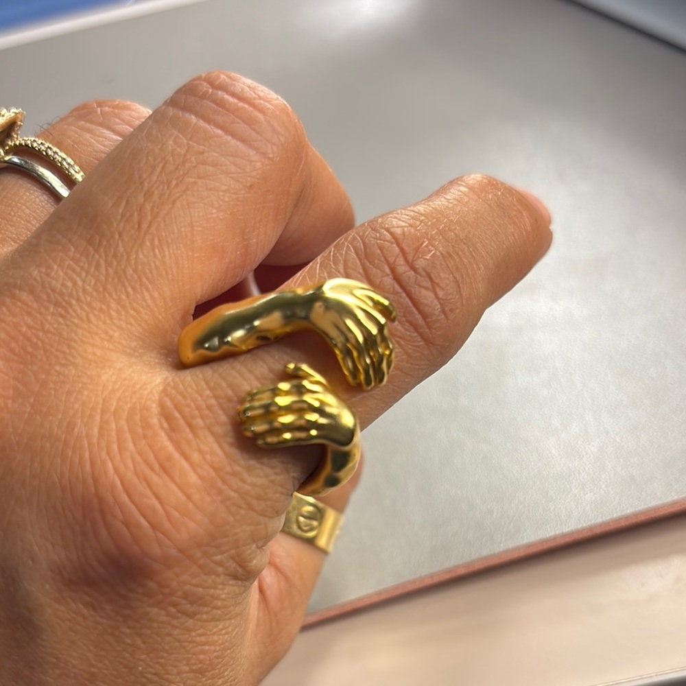 Gold Hand Design Ring